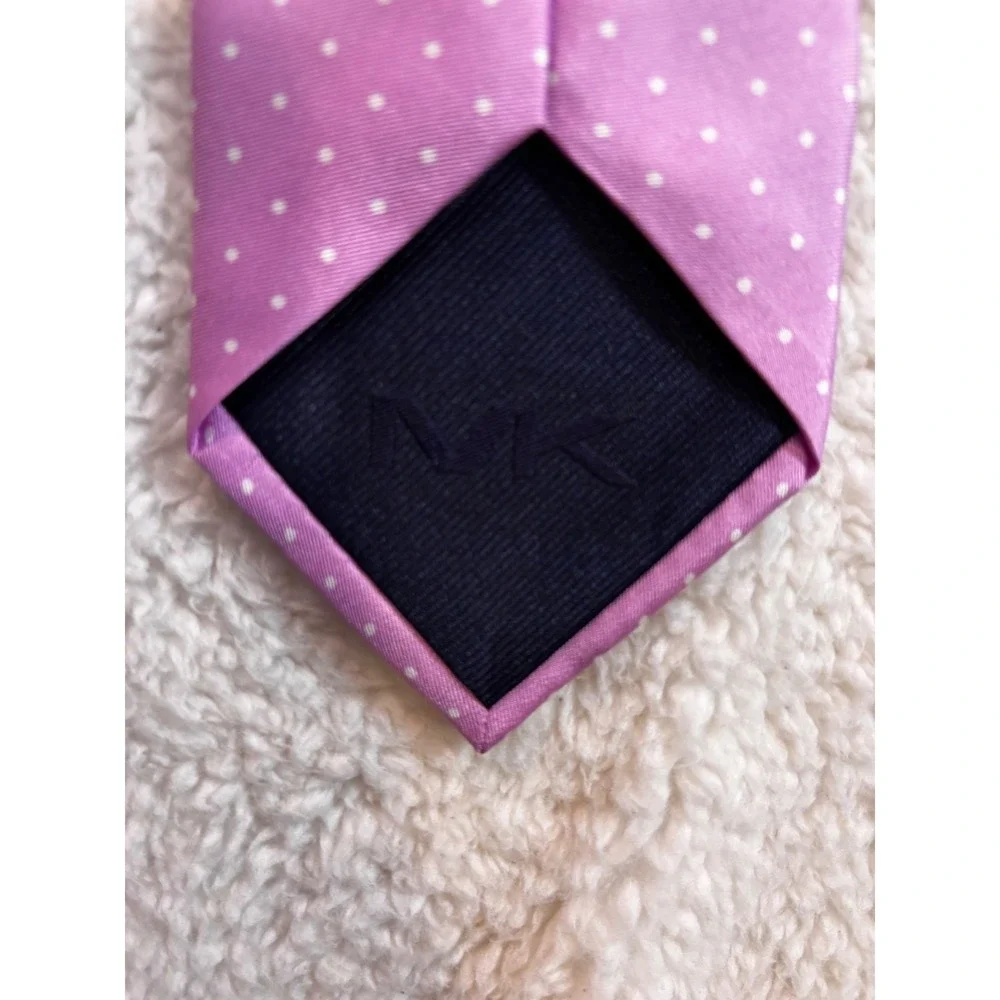 Michael Kors Mens Lilac Purple Polka Dot Silk‎ Necktie